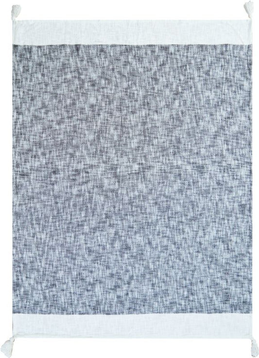 Vævet plaid 130 x 170 cm melange sort-hvid