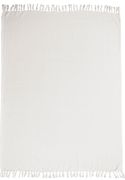 Vævet plaid 130 x 170 cm med hvide romber