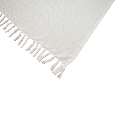 Vævet plaid 130 x 170 cm med hvide romber