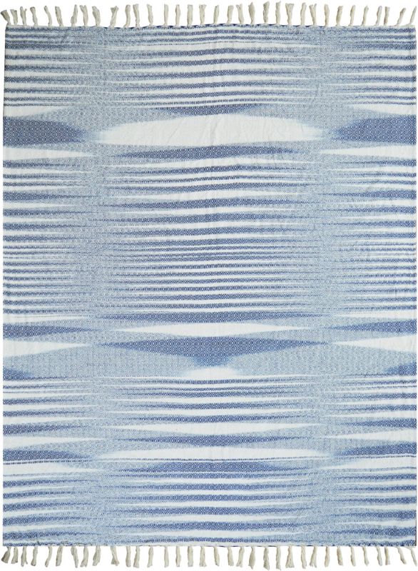 Tuftet plaid 130 x 170 cm med blå romber