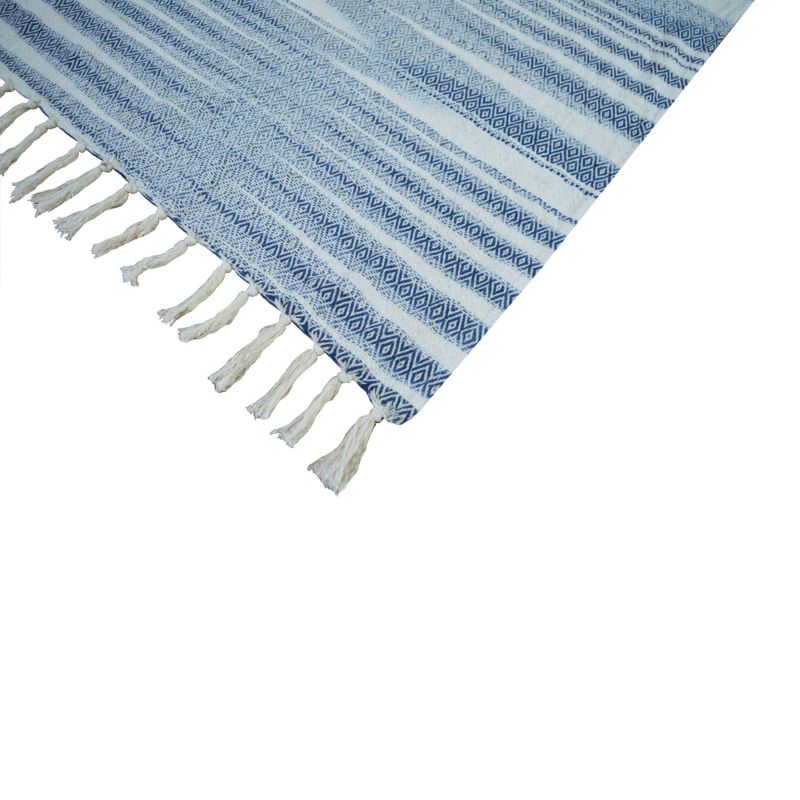 Tuftet plaid 130 x 170 cm med blå romber