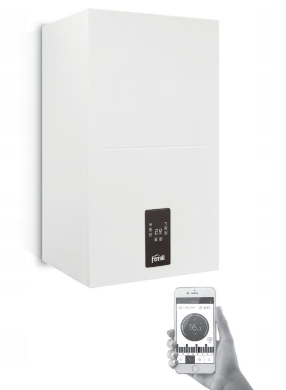 Ferroli TOR 18 elektrisk kedel, enkeltfunktion med vejrkompensering, 18 kW, 1 stk.