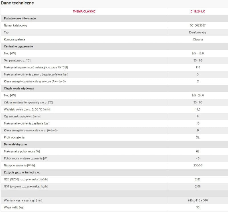 Vaillant THEMACLASSIC C 18/4-LC/1 atmosfærisk gasfyr 2-funktions 1 stk.