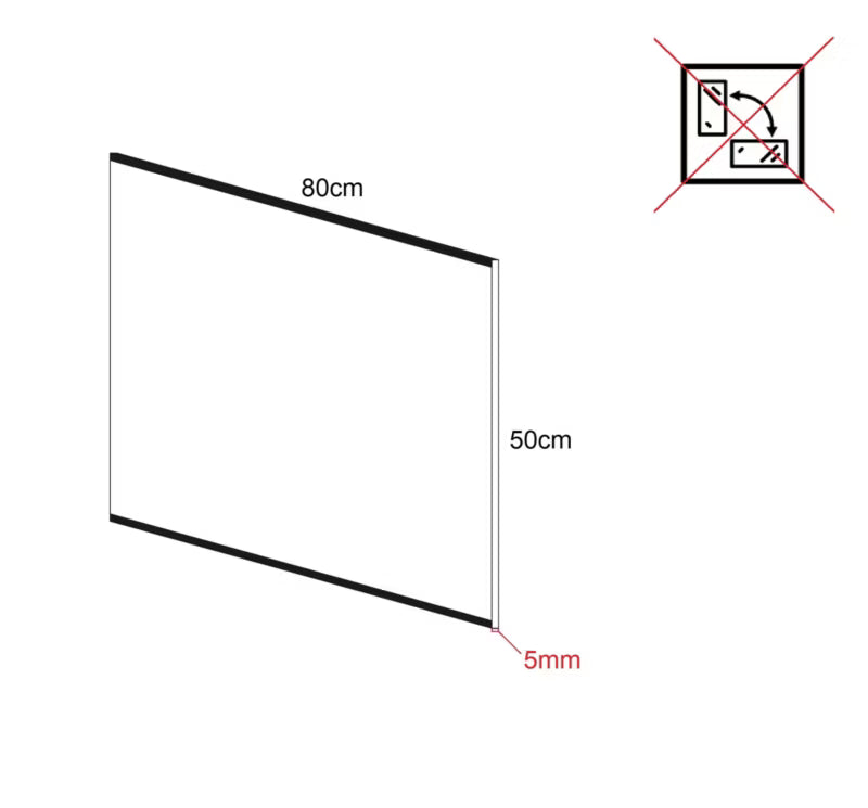 Køkkenstænkplade Glas 50x80 cm Transparent