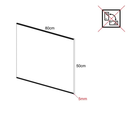 Køkkenstænkplade Glas 50x80 cm Transparent