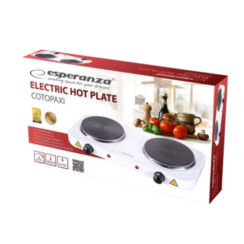 Kogeplade Dobbelt 43x23,5 cm 2000W Hvid