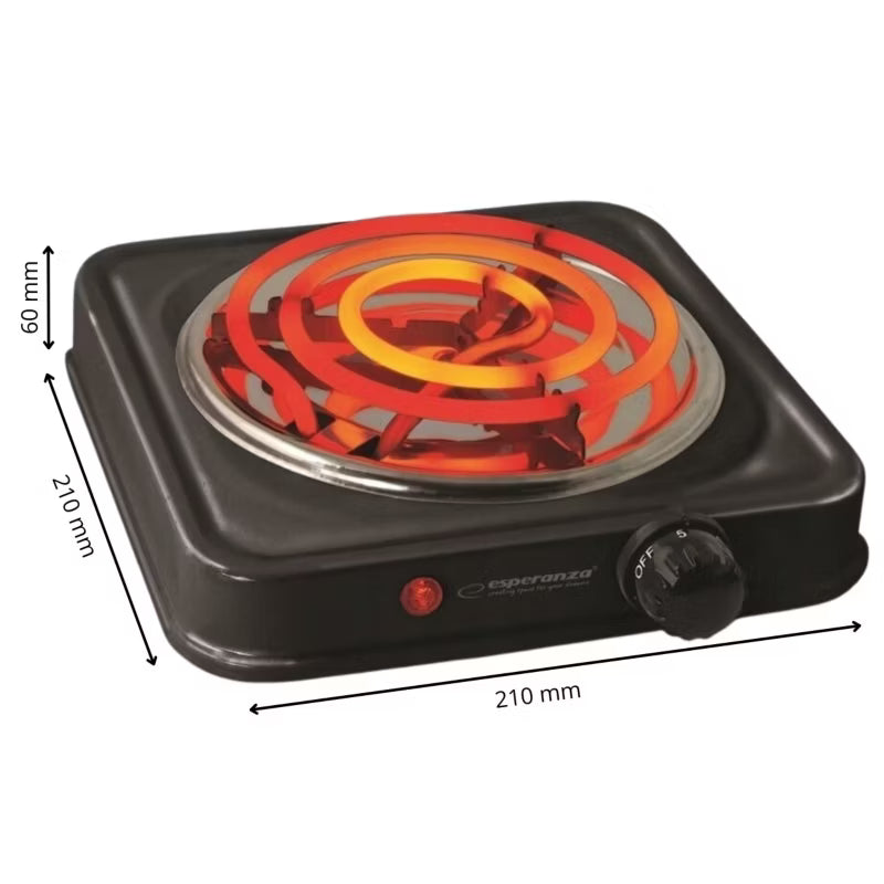 Kogeplade ETNA 21x21 cm Sort 1000W