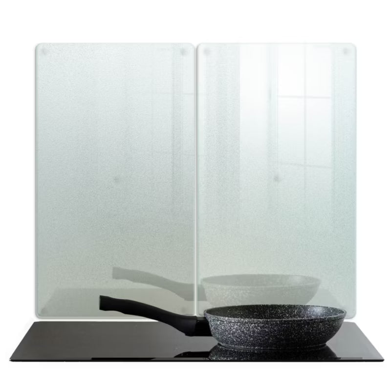 Kogepladebeskytter 30x52 cm Frostet Glas 2 Stk.