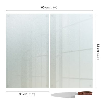 Kogepladebeskytter 30x52 cm Frostet Glas 2 stk.