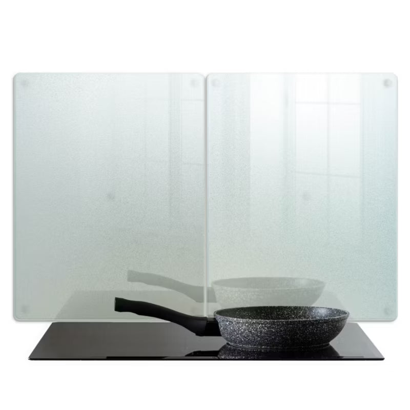Kogepladebeskytter 40x52 cm Hærdet Glas Frostet Mat 2 Stk.