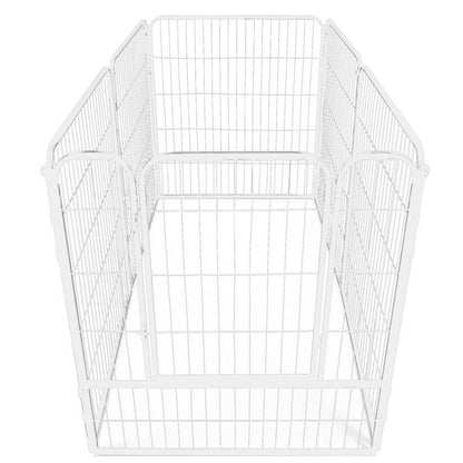 Springos hvalpeindhegning til kæledyr, hundebur 184 x 94 x 100 cm, hvid, 1 stk.