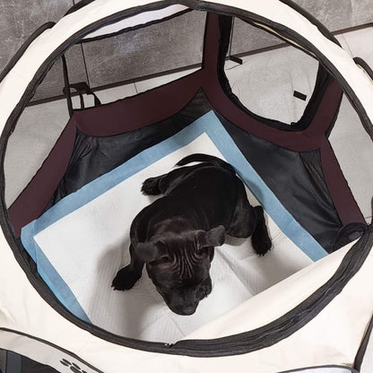 Sammenklappelig hunde- og katteindhegning Springos 81 cm beige-brun 1 stk.