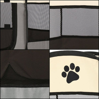Universal hunde- og katteindhegning Springos 73 cm sammenklappelig bur i beige og grå, 1 stk.