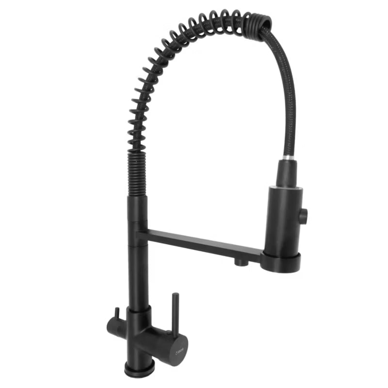 Køkkenarmatur 3-Vejs OMA 50 cm Sort Mat med Udtrækstud