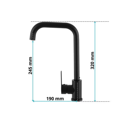 Køkkenarmatur Ango 32 cm Sort med Drejetud