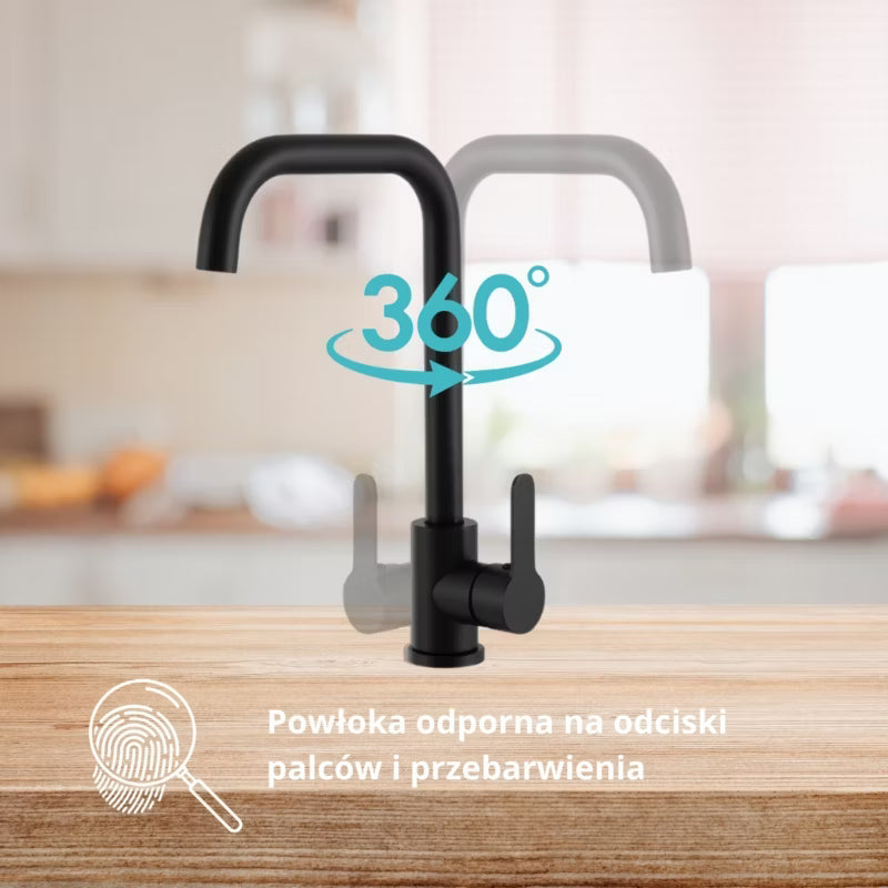 Køkkenarmatur Ango 32 cm Sort med Drejetud