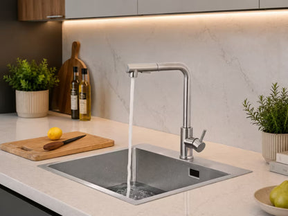 Køkkenarmatur ANGO Børstet Stål med Udtrækstud
