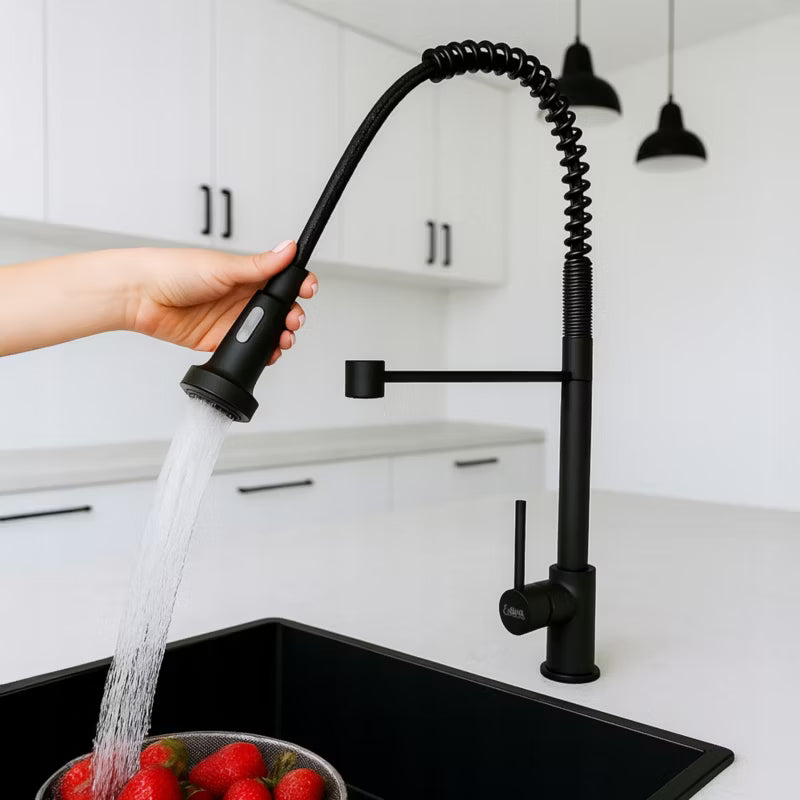 Køkkenarmatur Ansea 50 cm Fleksibel Sort Mat