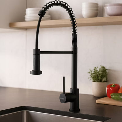 Køkkenarmatur Ansea 50 cm Fleksibel Sort Mat