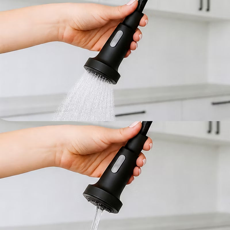 Køkkenarmatur Ansea 50 cm Fleksibel Sort Mat