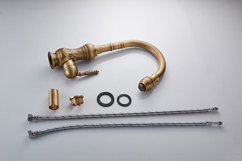 Køkkenarmatur Astrea Retro Sort Messing