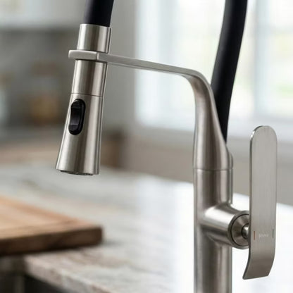 Køkkenarmatur Castor 48,5 cm Sort Børstet Stål