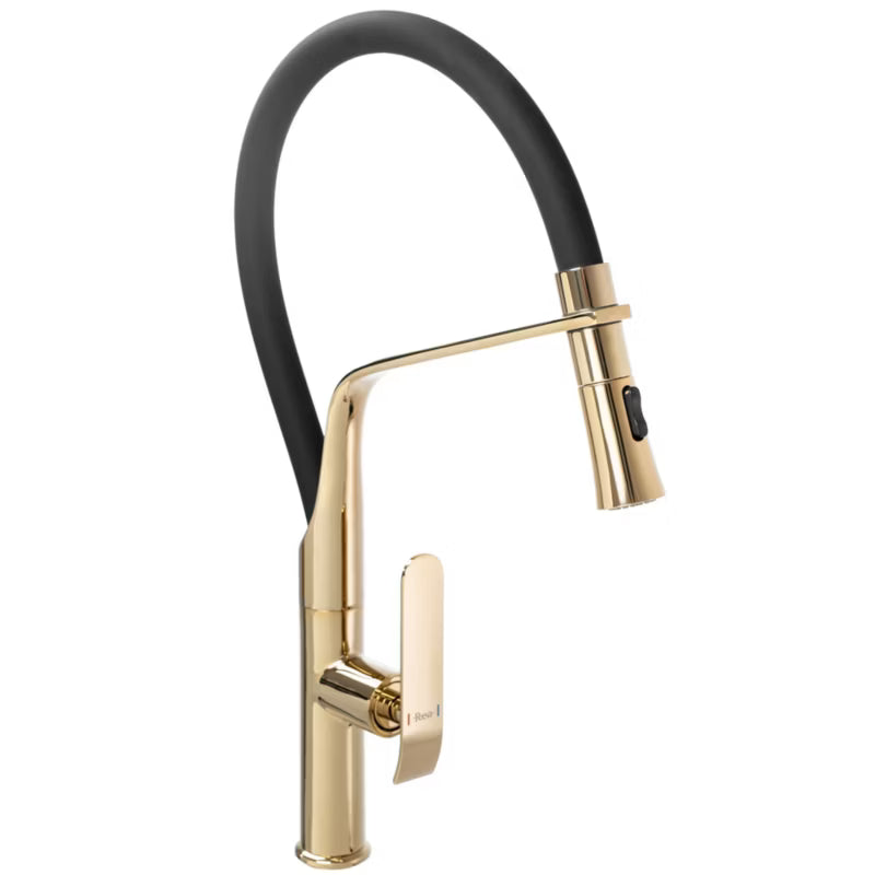 Køkkenarmatur Castor 24x48,5 cm Sort Guld