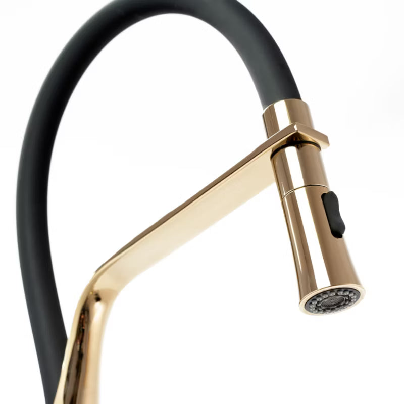 Køkkenarmatur Castor 24x48,5 cm Sort Guld