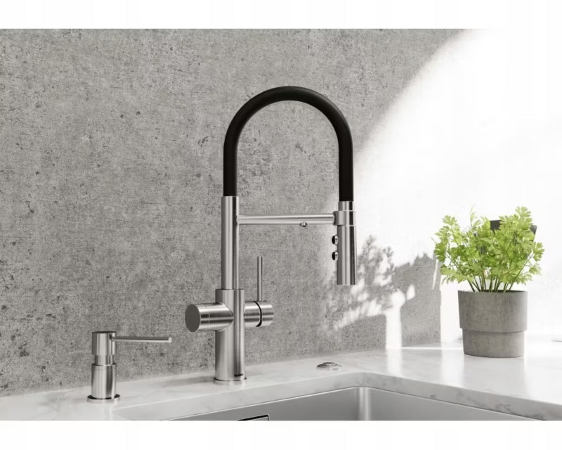 Køkkenarmatur Catris-S 3-i-1 Sort Mat med Udtrækstud