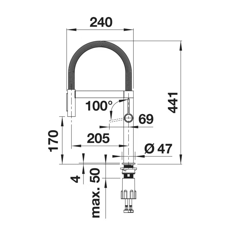 Køkkenarmatur CULINA-S II Mini Sort Mat