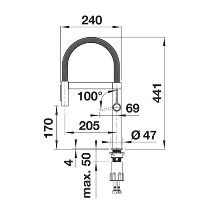 Køkkenarmatur CULINA-S II Mini Sort Mat