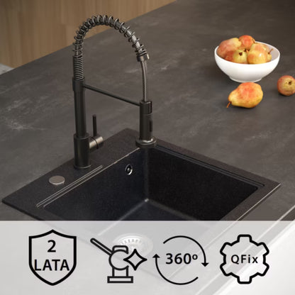 Køkkenarmatur Etti 44,5 cm Sort Mat