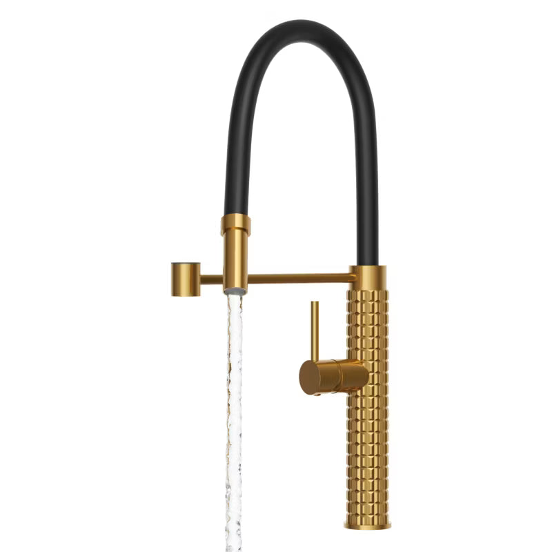 Køkkenarmatur Fano Børstet Guld med Fleksibel Tud