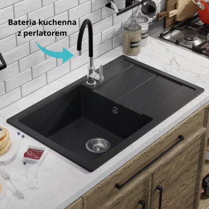 Køkkenarmatur Flessila 54 cm Sort med Krom