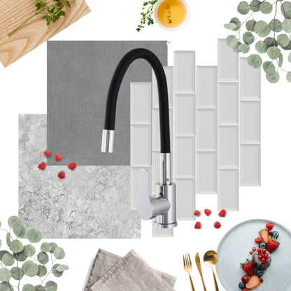 Køkkenarmatur Flessila 54 cm Sort med Krom