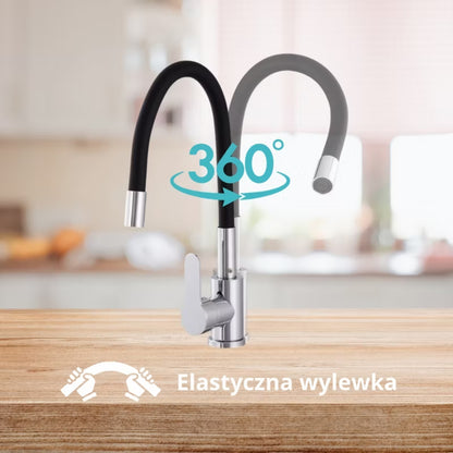 Køkkenarmatur Flessila 54 cm Sort med Krom