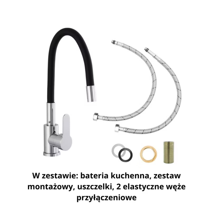 Køkkenarmatur Flessila 54 cm Sort med Krom