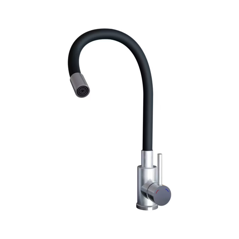 Køkkenarmatur Flessila med Fleksibel Tud Sort Stål