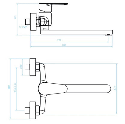 Køkkenarmatur Fresno Væghængt Krom med Svingtud