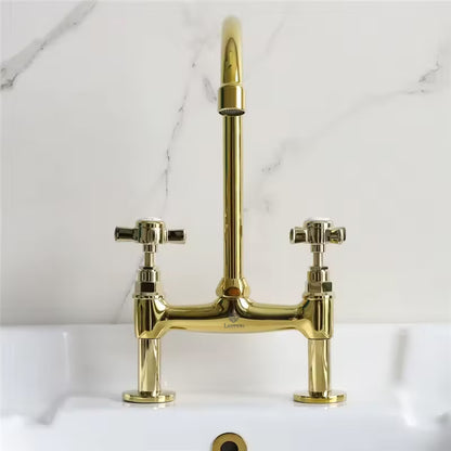 Køkkenarmatur Hudson Retro Guld Messing