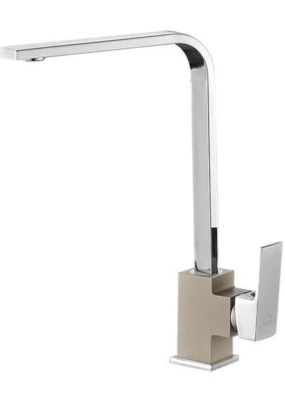 Køkkenarmatur Kvadrato med L-Tud Krom Beige