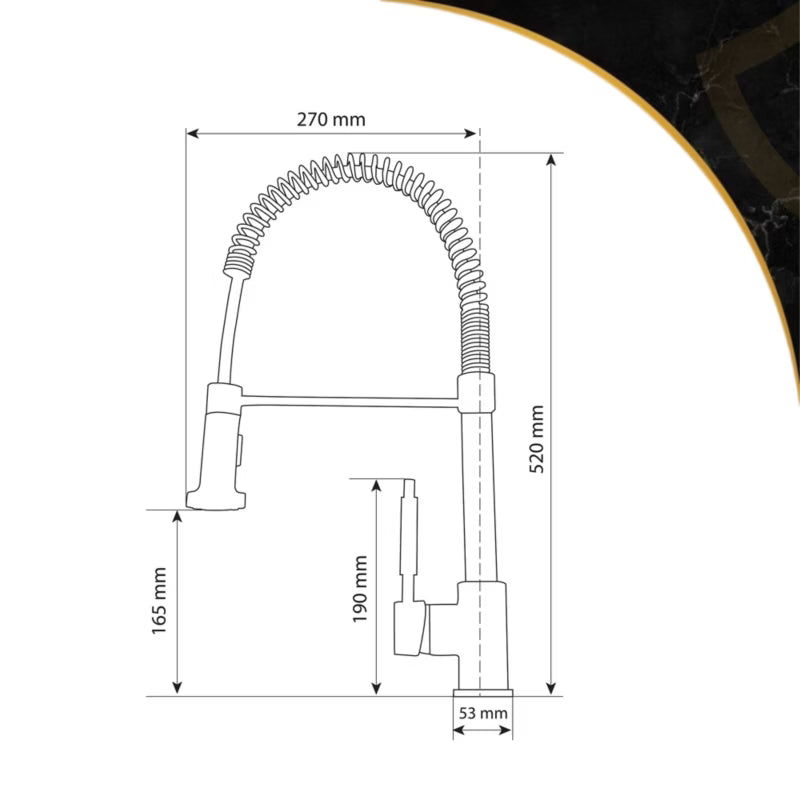 Køkkenarmatur Luneo med Udtræk Sort Spættet