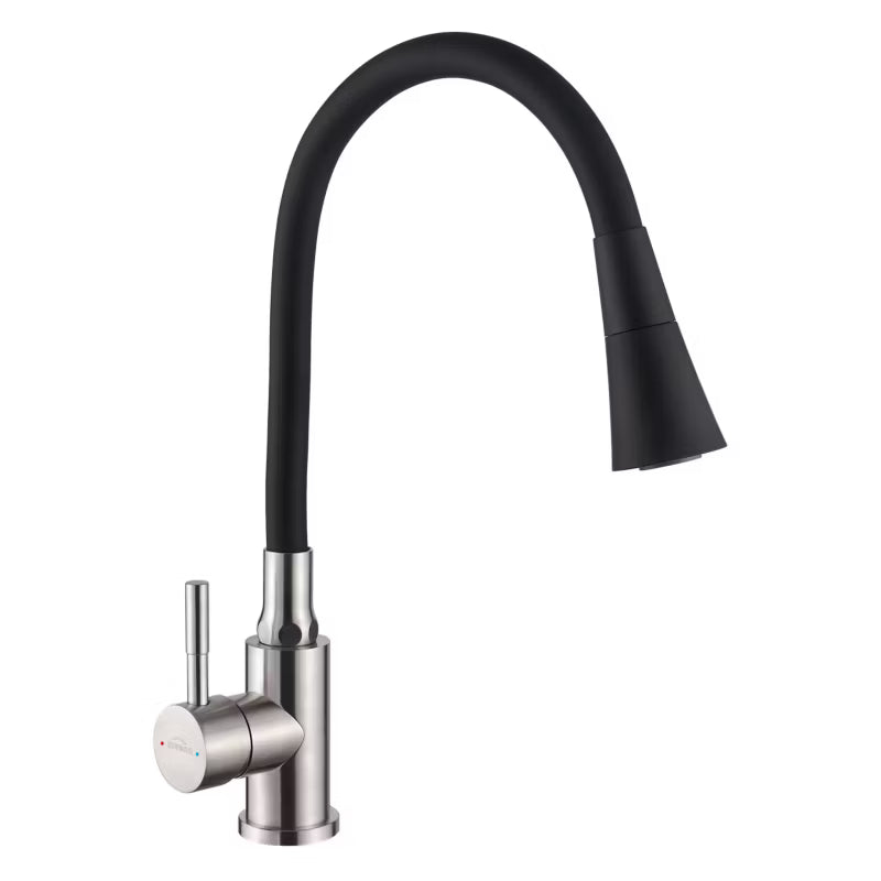 Køkkenarmatur med Fleksibel Tud Inox Sort