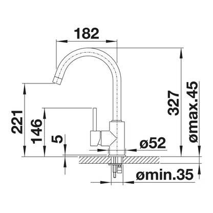 Køkkenarmatur Mida 32,7 cm Krom med Drejetud