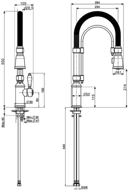 Køkkenarmatur MIDR7CR-2 Krom