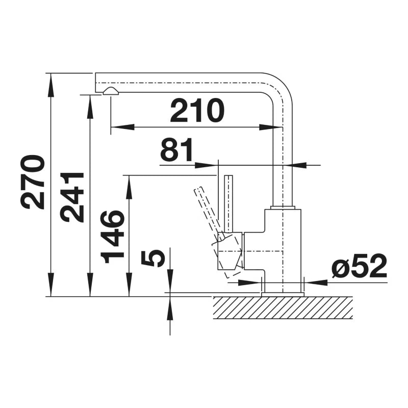 Køkkenarmatur Mila 27 cm Sort Mat