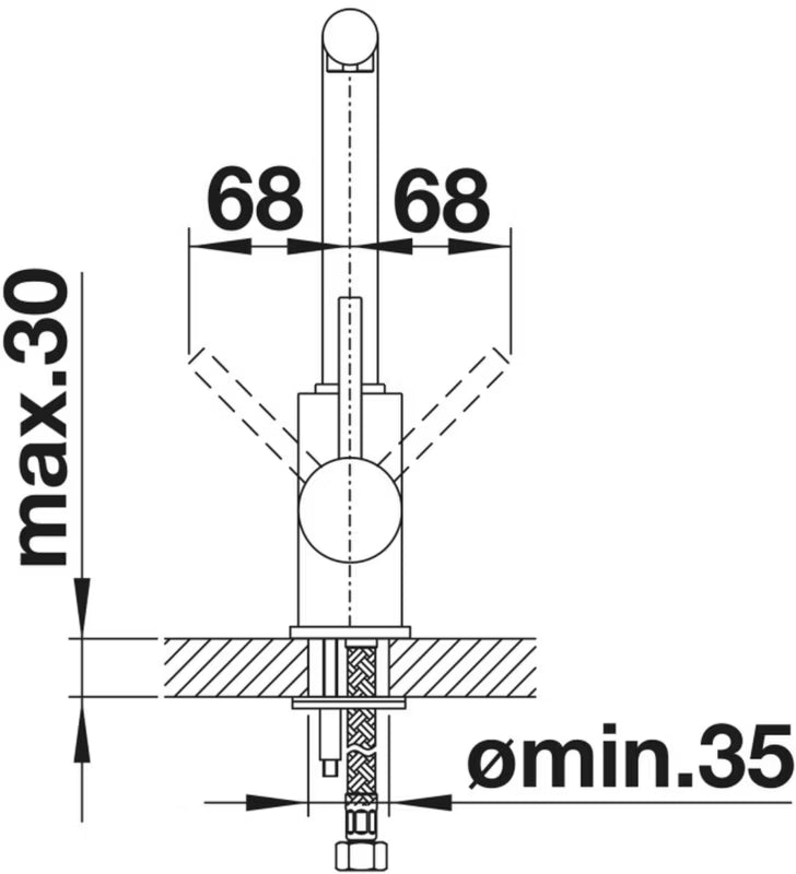Køkkenarmatur Mila 27 cm Sort Mat