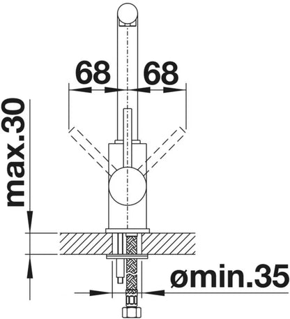 Køkkenarmatur Mila 27 cm Sort Mat