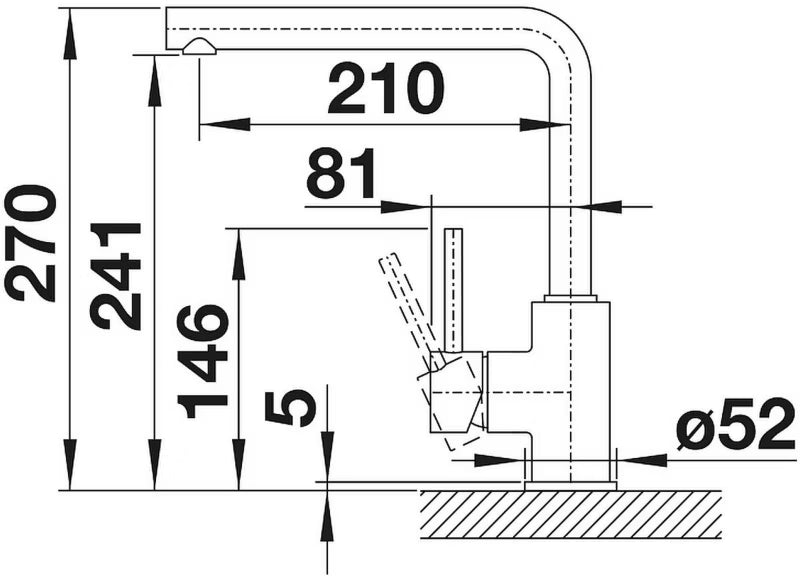 Køkkenarmatur Mila 27 cm Sort Mat