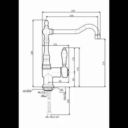 Køkkenarmatur MIR6RA-2 Kobber